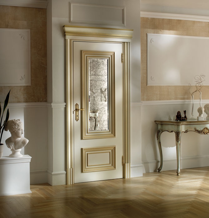 Межкомнатная дверь коллекции "Prima". Покраска Bianco. Покраска с текстурой Veneziano.