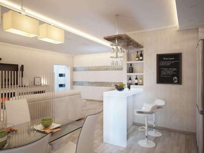 Дизайн интерьера кухни-гостиной, ул. Бурова