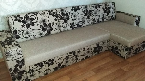 перетяжка и ремонт углового дивана