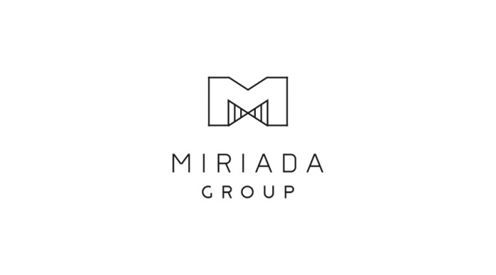 Логотип компании Miriada group.
