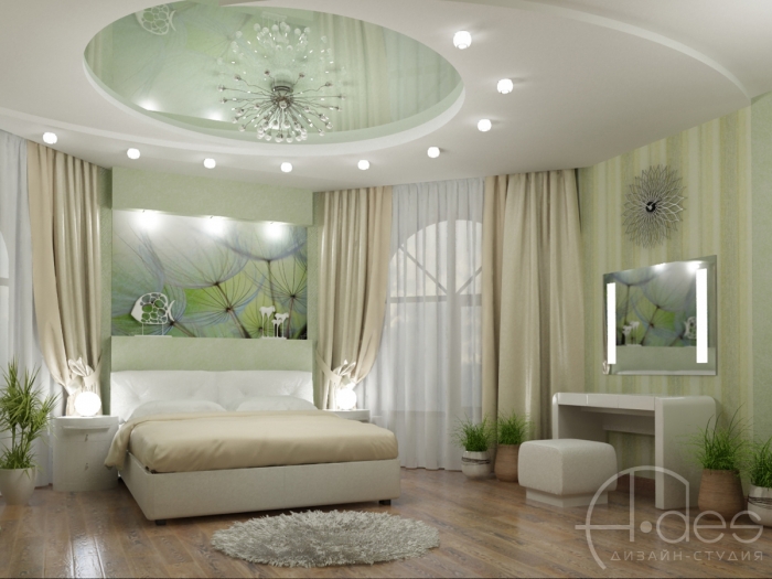 Дизайн интерьера спальни в современном стиле.