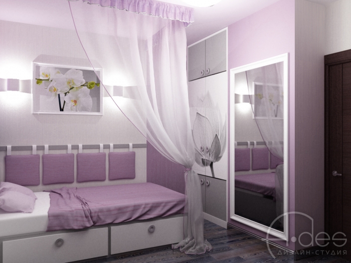 Дизайн интерьера детской комнаты для девочки подростка.