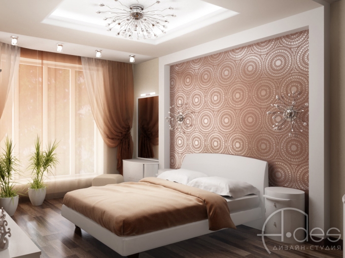 Дизайн интерьера современной спальни.