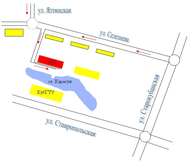 Схема проезда к офису компании в Краснодаре