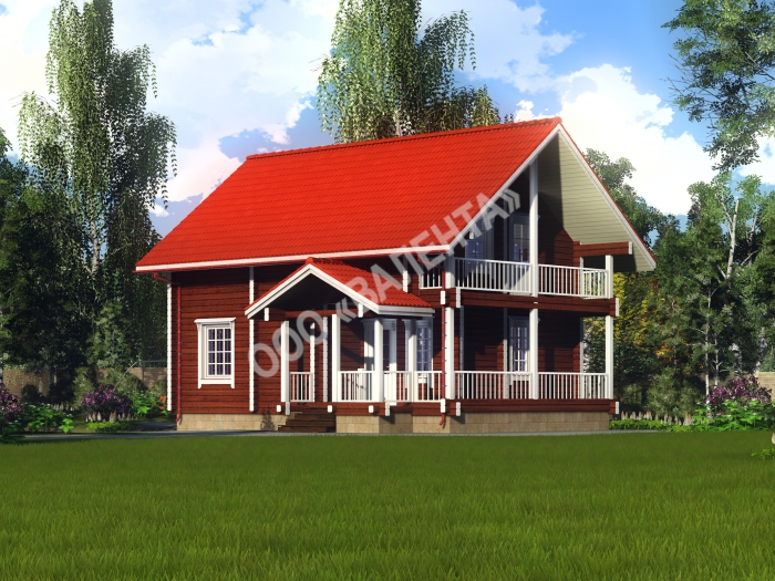 Деревянный дом из оцилиндрованного бревна "Фёдоровка"
