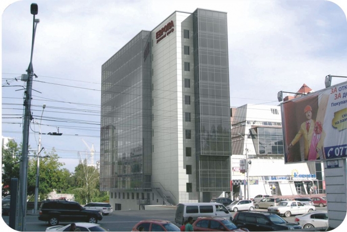 Генподряд 2009 года: Многоэтажное административное здание по ул. Красный проспект 182/1, г. Новосибирск (7500м2), БЦ "Европа"