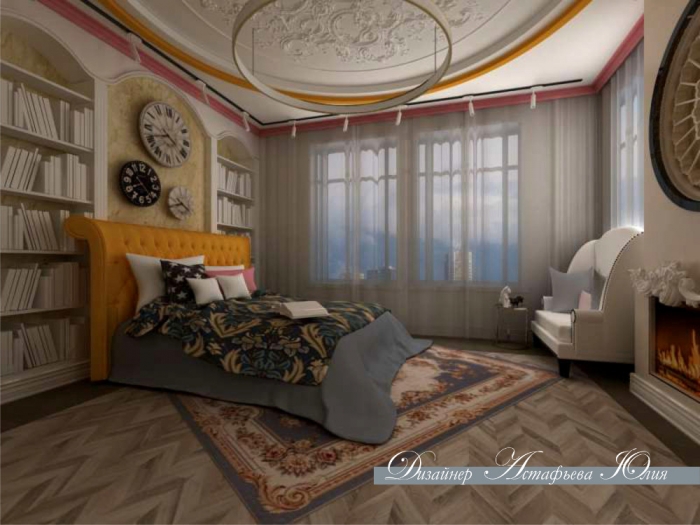 Дизайн интерьера Спальни в мансардных помещениях