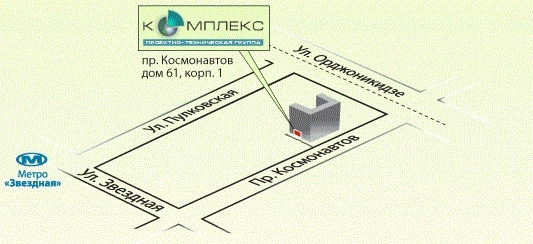 Схема проезда к офису компании ООО ПТГ "Комплекс"