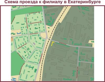 Схема проезда в городе Екатеринбург
