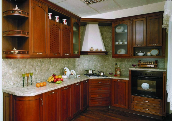 Кухни и кухонные фасады со столешницами из дуба, лиственницы по размерам Вашей кухни.
