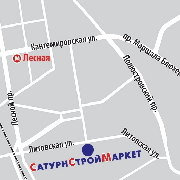 Схема проезда к офису компании в Санкт-Петербурге по ул. Литовской
