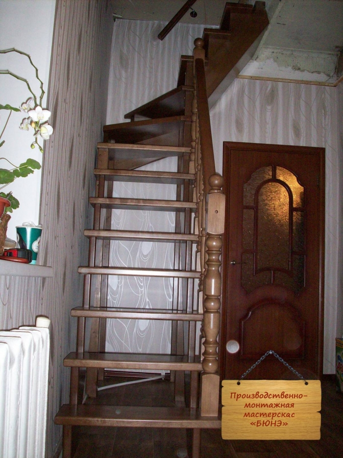 Деревянная лестница из березы