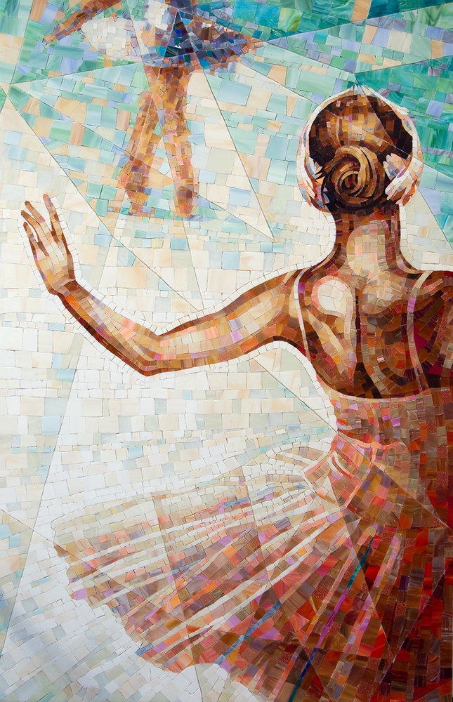 Мозаичное панно Балет из стекла и стеклянной мозаики