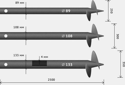 Свая винтовая СВС - 108, 2500 мм, от 2400 рублей.