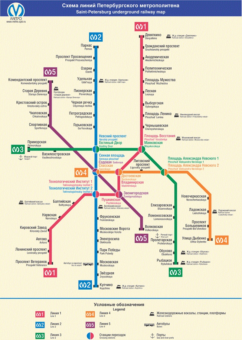 Схема метро Питер